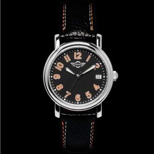 New In box MINI Tourneau Ladies Leather Watch with Black Band, Sold Out!